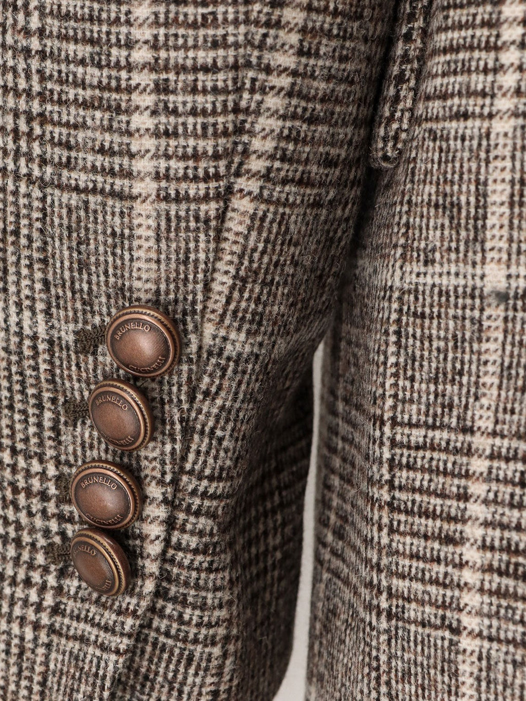 Brunello Cucinelli جاكيت بليزر بقصة مزدوجة بنقشة أمير ويلز