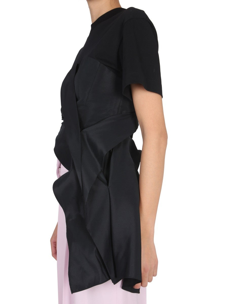 Alexander Mcqueen DRAPOVANÉ HYBRIDNÍ TRIČKO