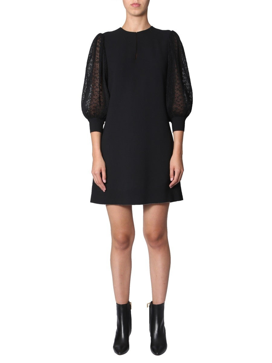 Givenchy SUKIENKA Z PLISOWANYMI RĘKAWAMI