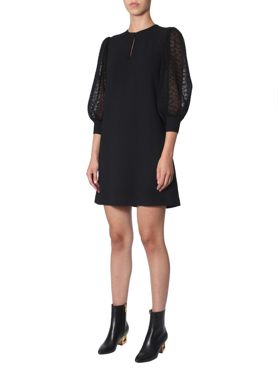Givenchy SUKIENKA Z PLISOWANYMI RĘKAWAMI