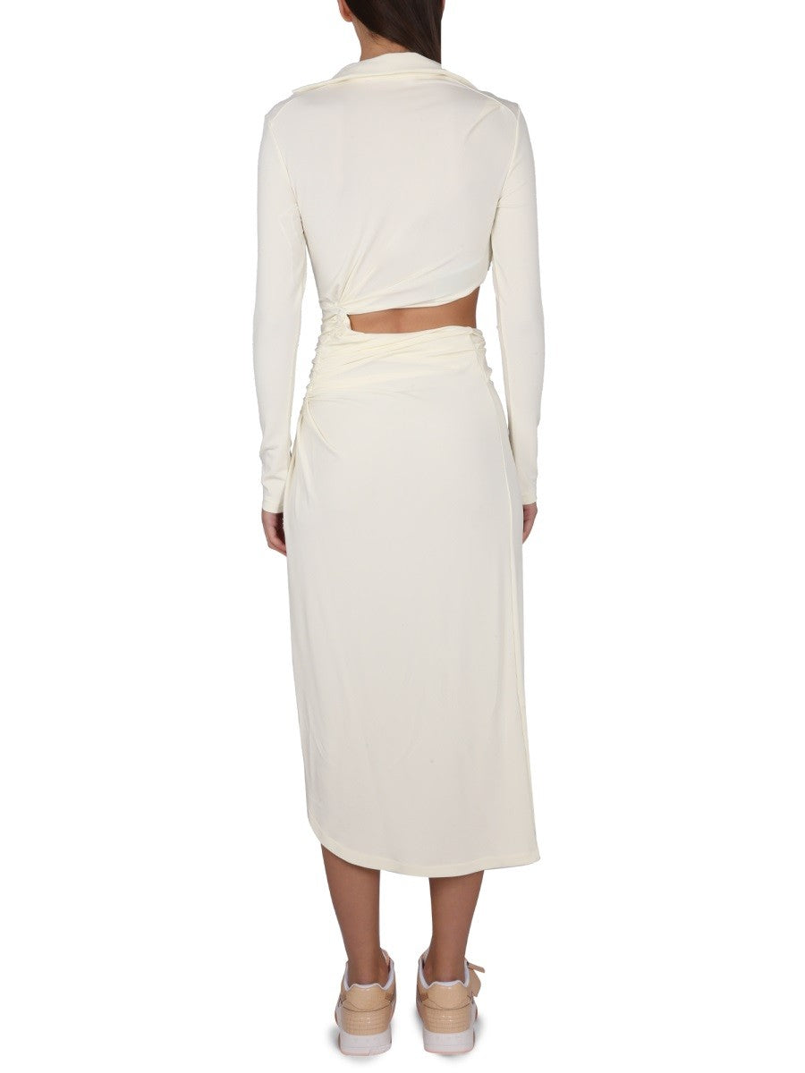 Off-White DRESS WITH RUFFLES