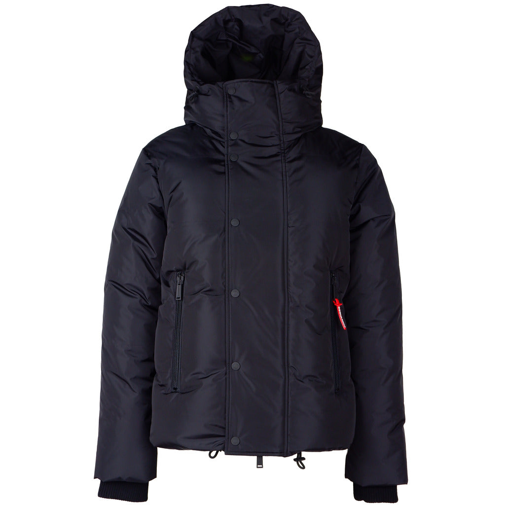 Dsquared2 men's black nylon goose down puffer jacket front view