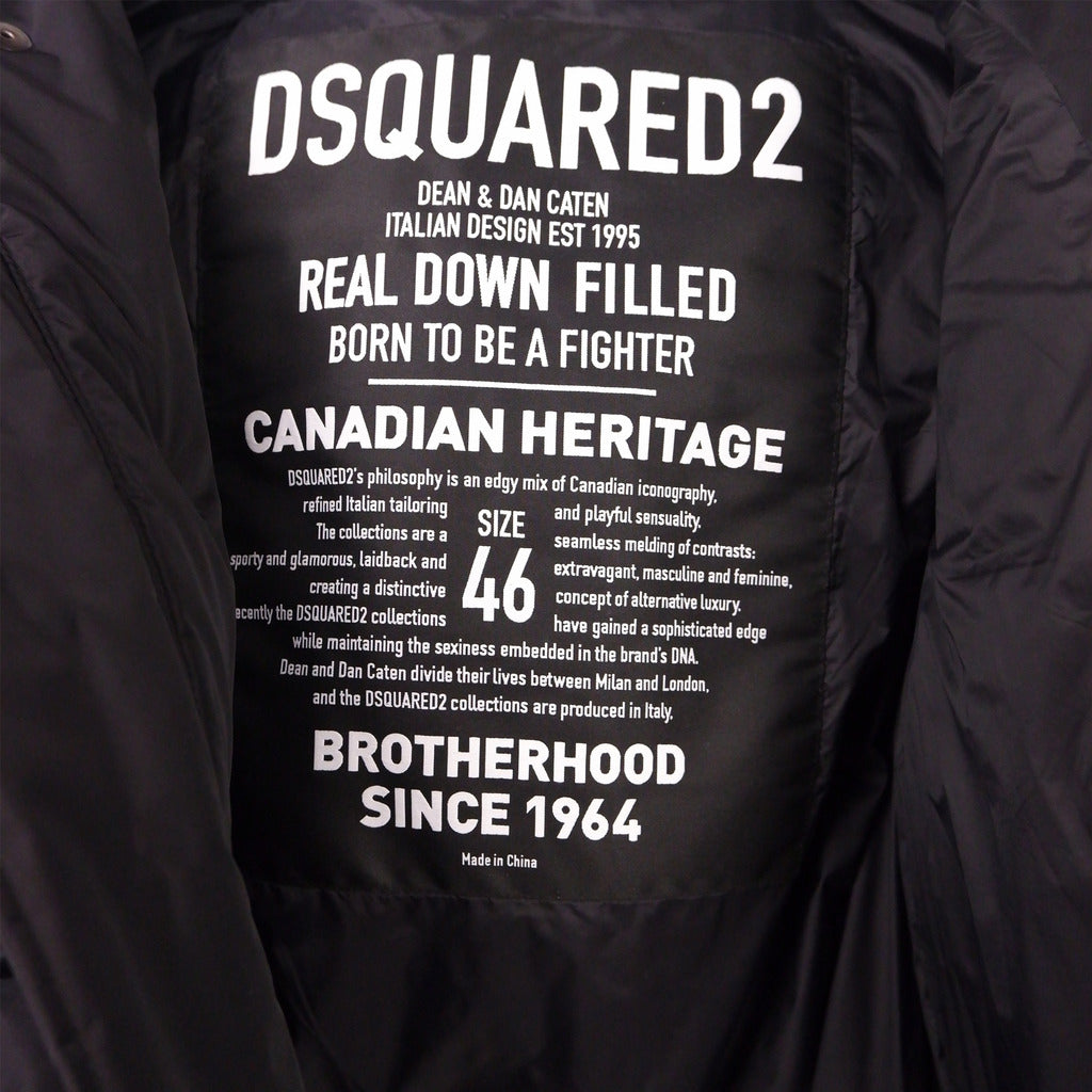 Dsquared2 men's black nylon goose down puffer jacket inside