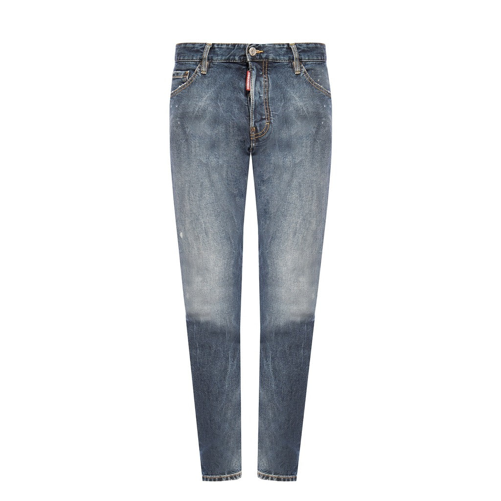Dsquared2 Cool Guy distressed navy blue stretch jeans front view