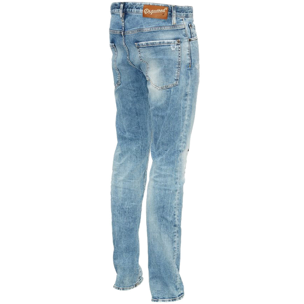 Dsquared2 Cool Guy light wash blue stretch distressed jeans side view

