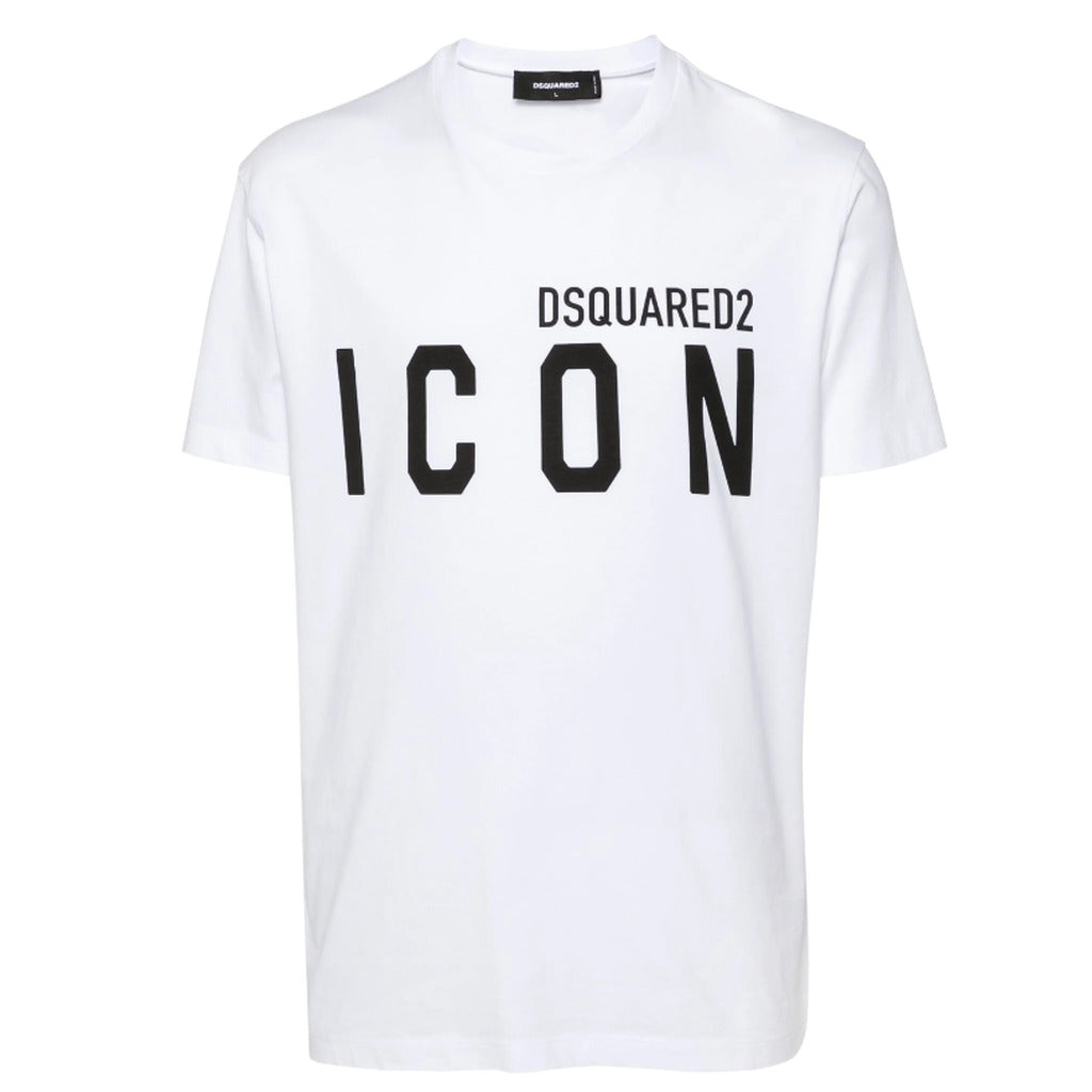 Dsquared2 ICON white cotton crew neck t-shirt front view with logo print
