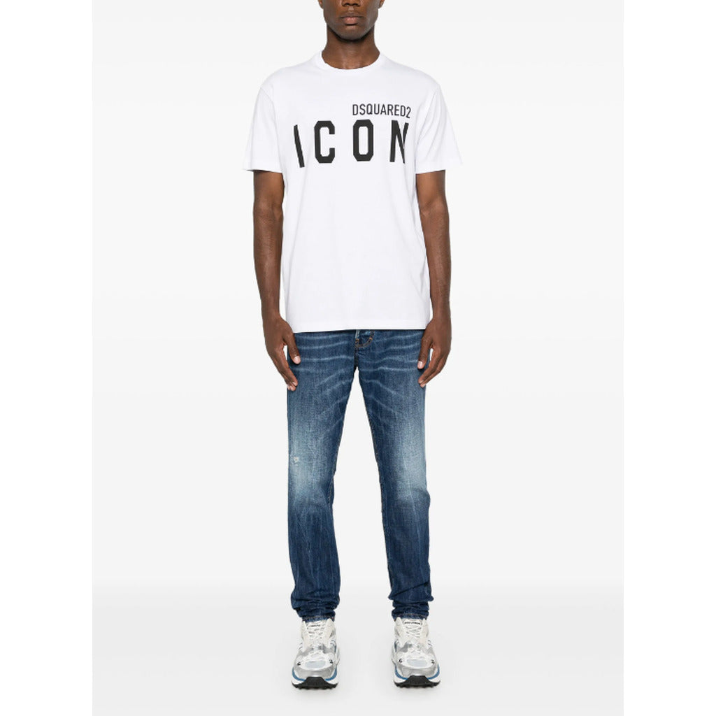 Dsquared2 ICON white cotton t-shirt styled as part of an outfit