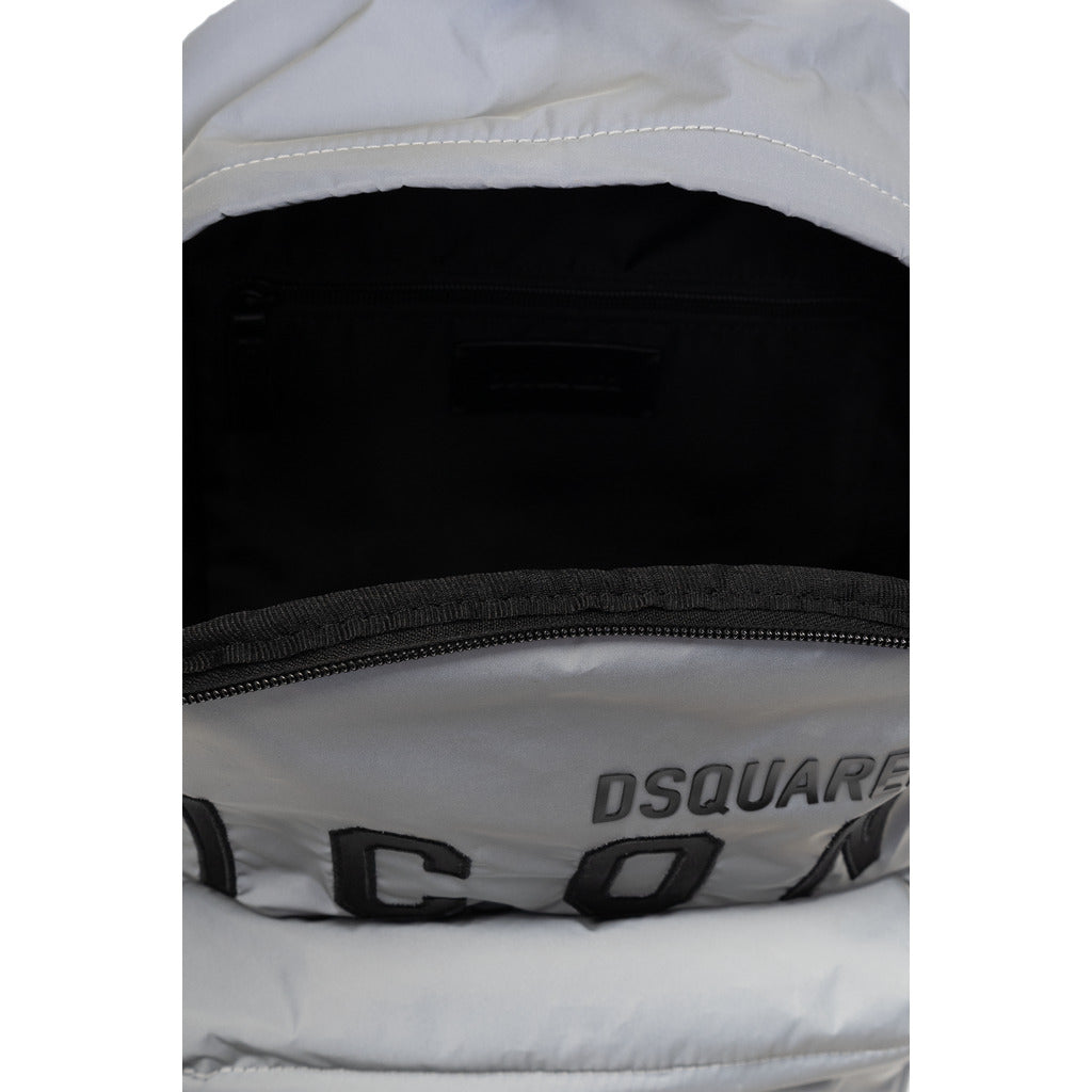 View inside the Dsquared2 Kids backpack showing the internal zip pocket
