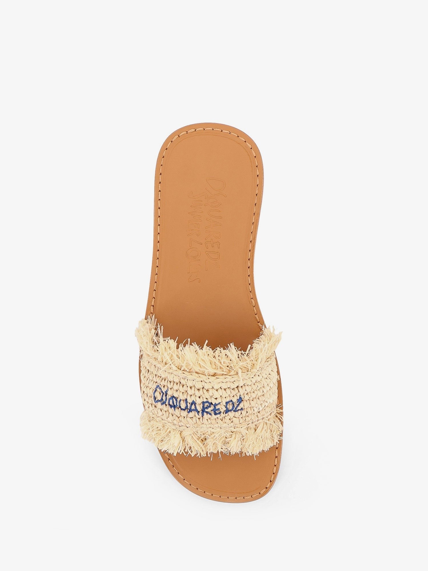Dsquared2 Summer Lovers Natural rafia flat sandals