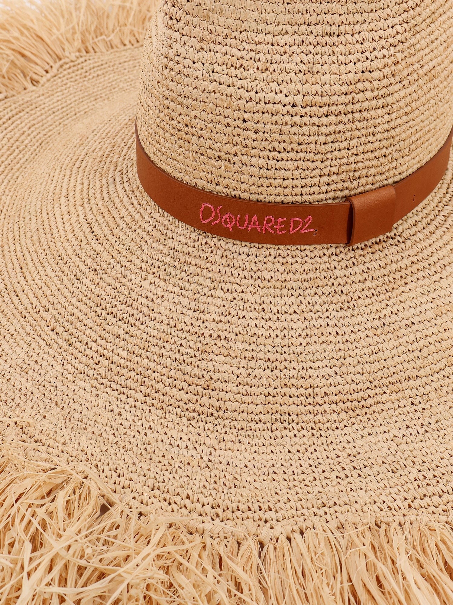 Dsquared2 Summer Lovers natural rafia hat