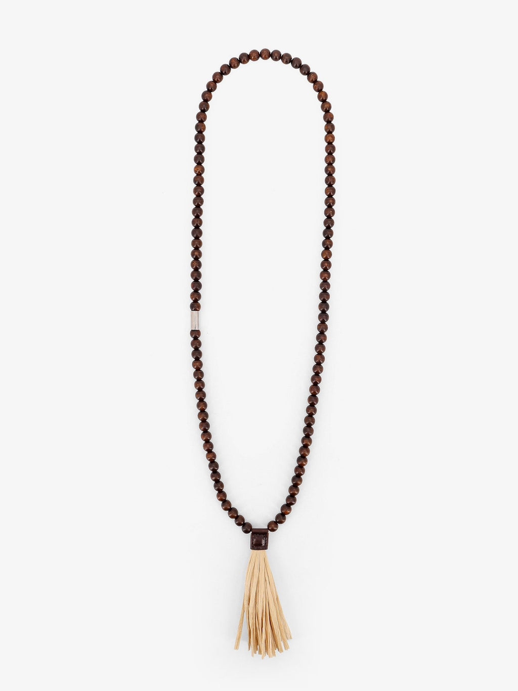Dsquared2 Summer Lovers necklace with wood beads and rafia tassel