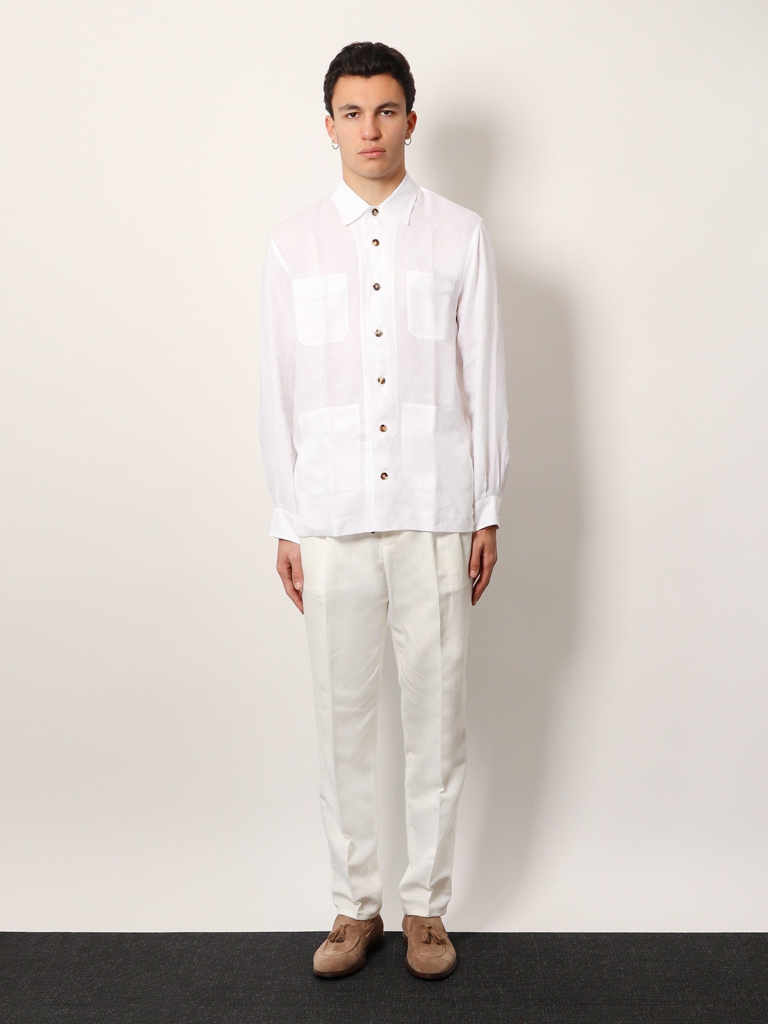 Brunello Cucinelli Leinenhemd mit legerer Passform