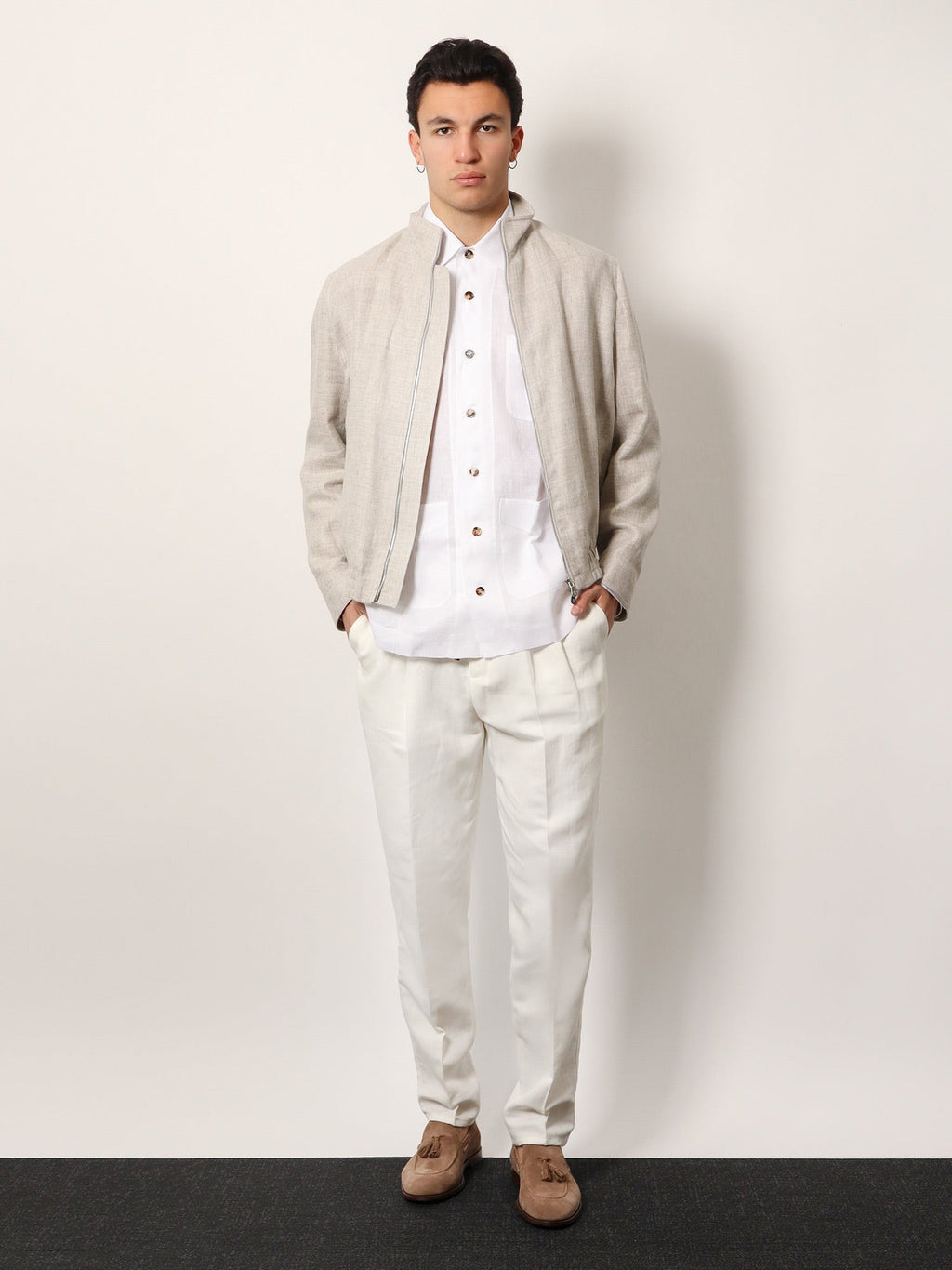 Brunello Cucinelli Camisa de linho de corte folgado