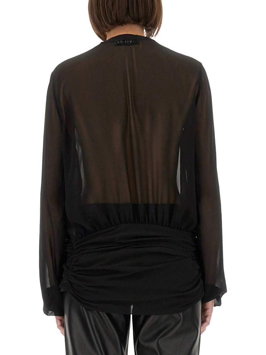 The Attico EMBROIDERED GEORGETTE BLOUSE