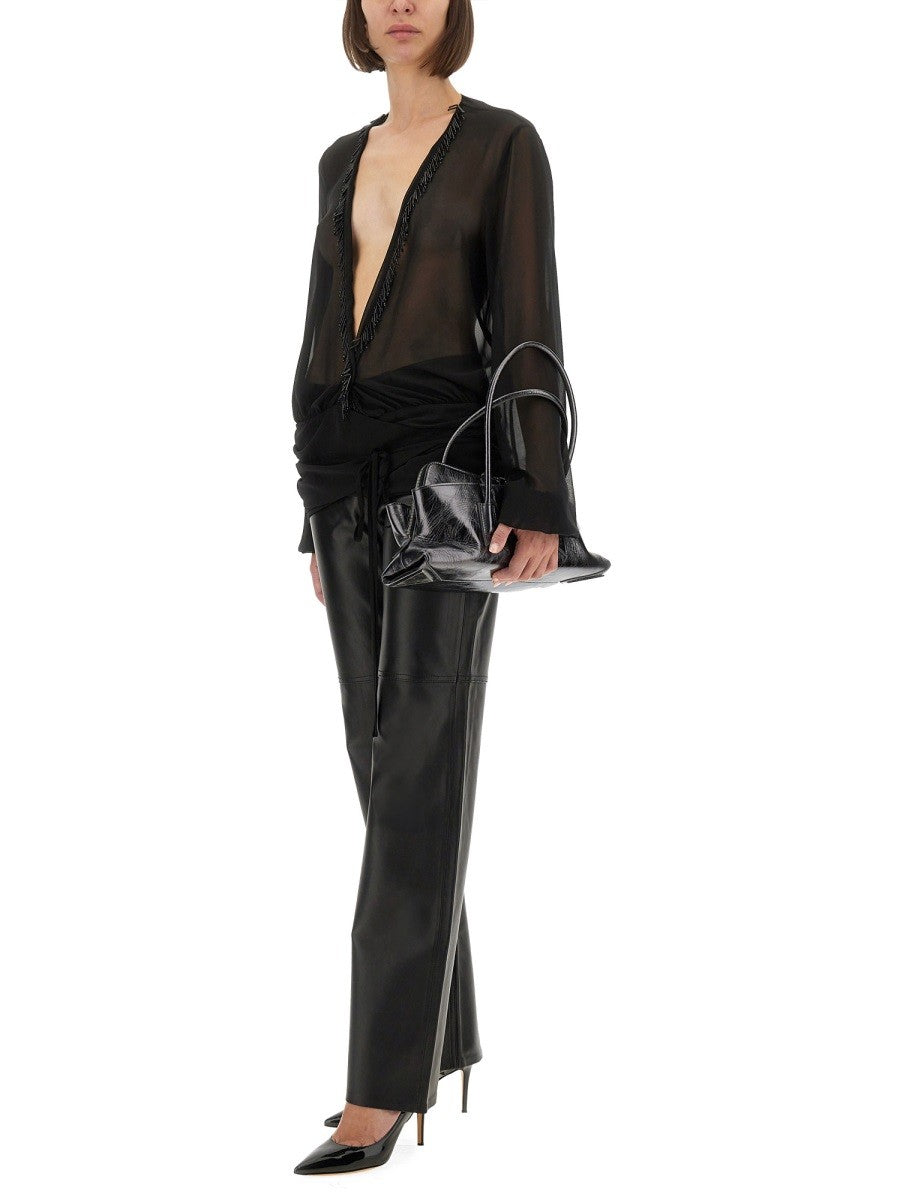 The Attico EMBROIDERED GEORGETTE BLOUSE