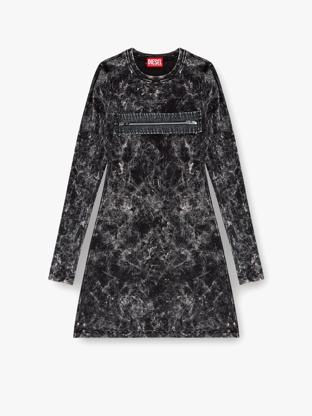 Diesel Erco bavlněné šaty se zipem a výstřihem