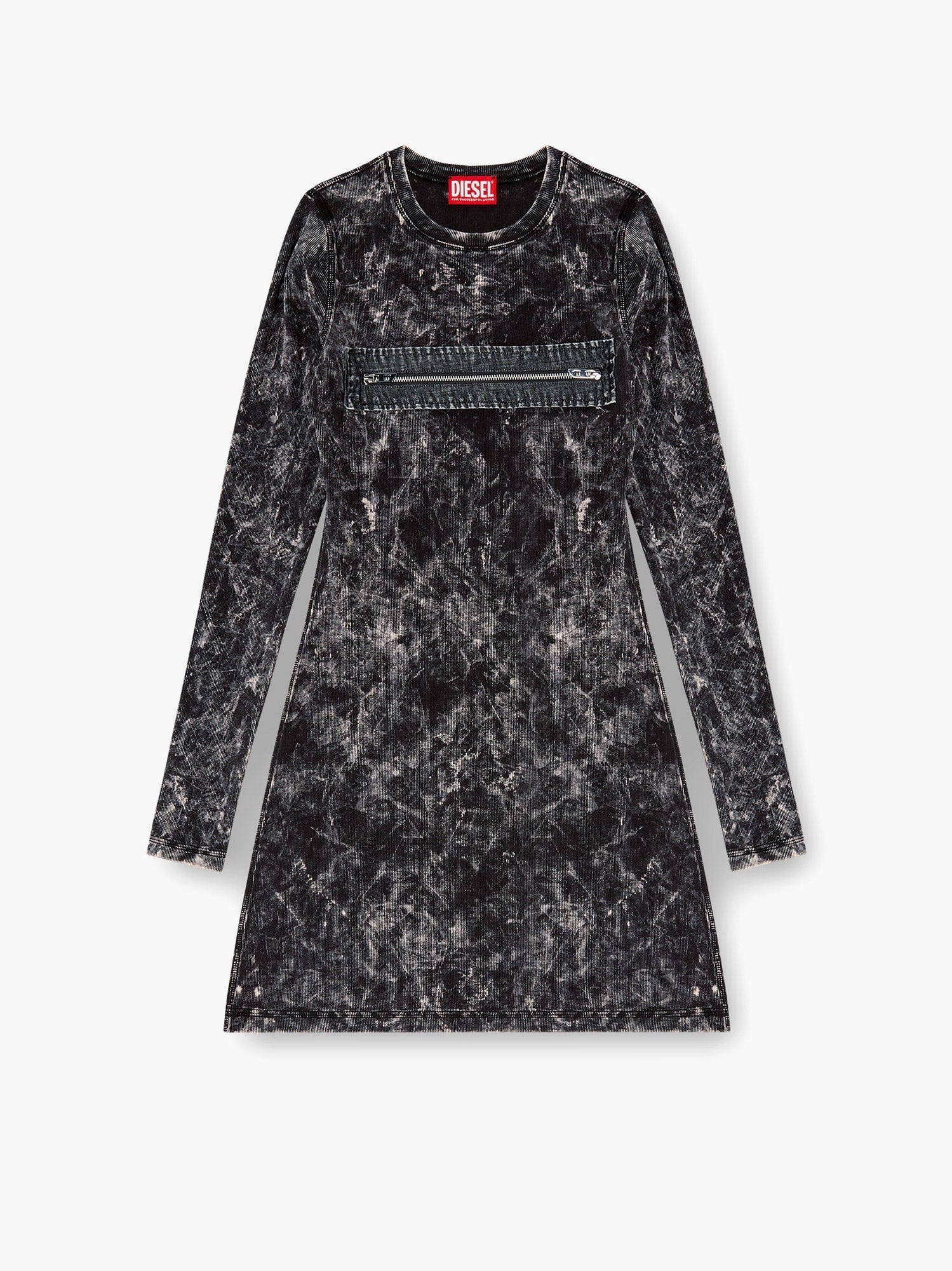 Diesel Erco bavlněné šaty se zipem a výstřihem
