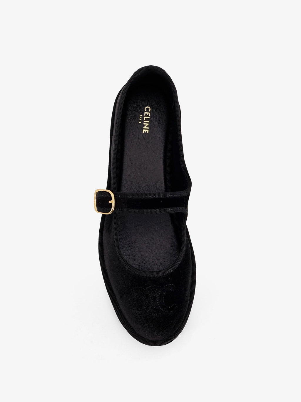 Celine EveTriomphe velvet Mary Jane ballerinas