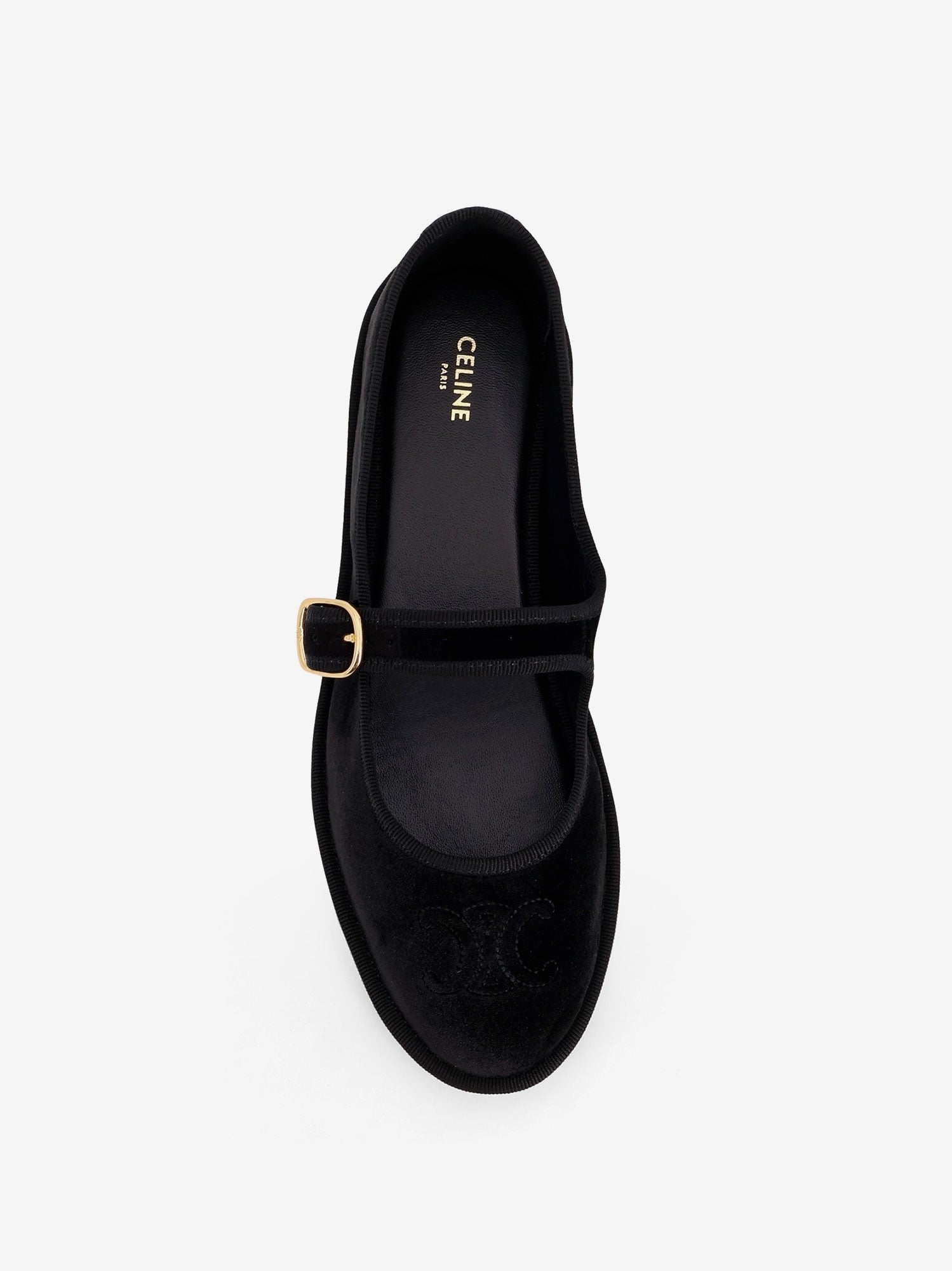 Celine EveTriomphe velvet Mary Jane ballerinas