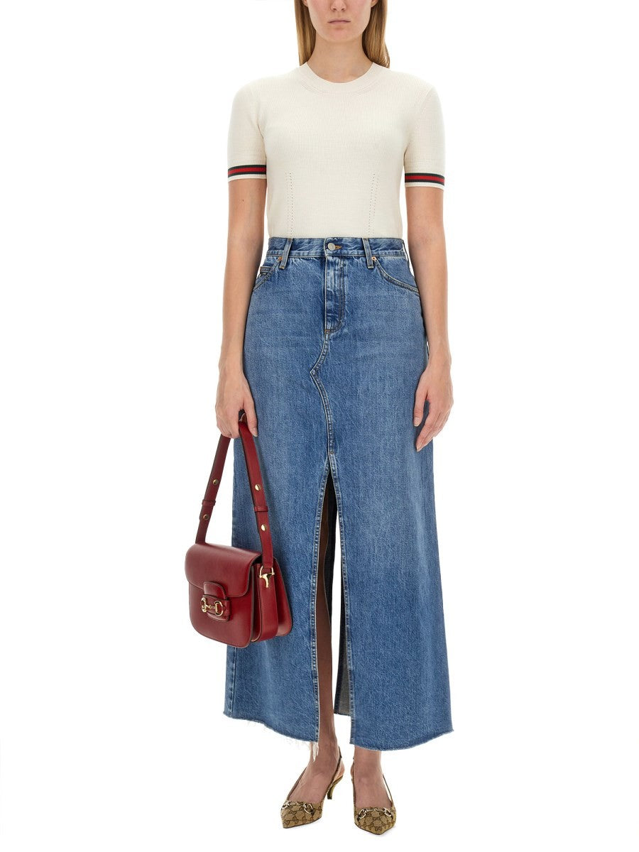 Gucci ウェブディテール付きエクストラファインウールセーター