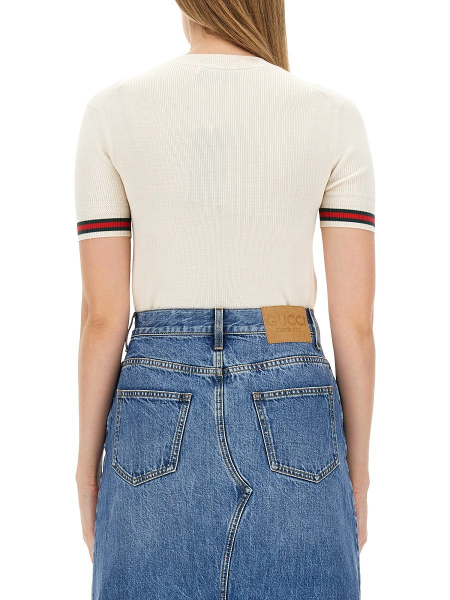 Gucci ウェブディテール付きエクストラファインウールセーター