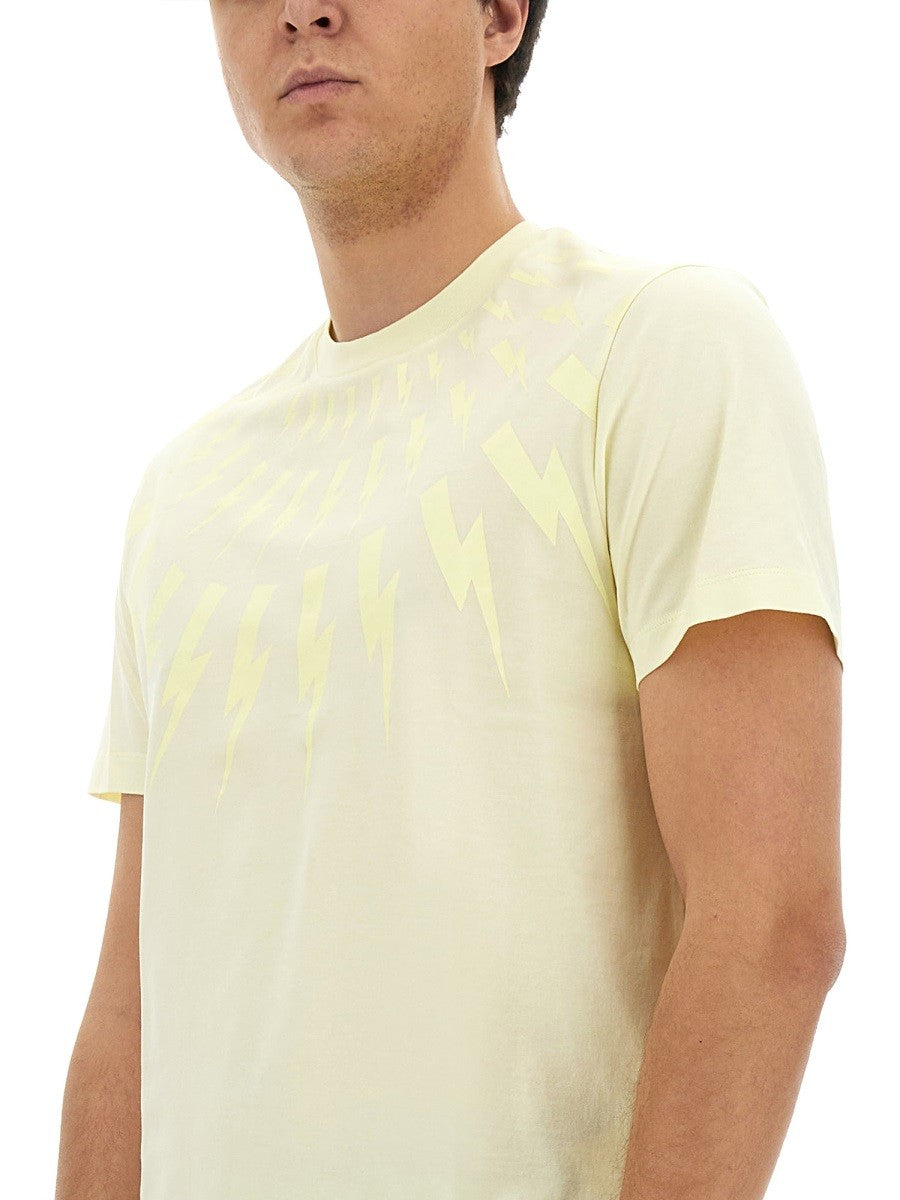 Neil Barrett "FAIRISLE THUNDERBOLT" T-SHIRT