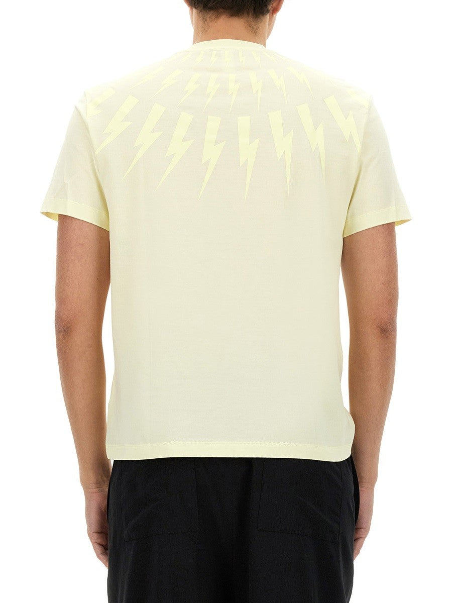 Neil Barrett "FAIRISLE THUNDERBOLT" T-SHIRT