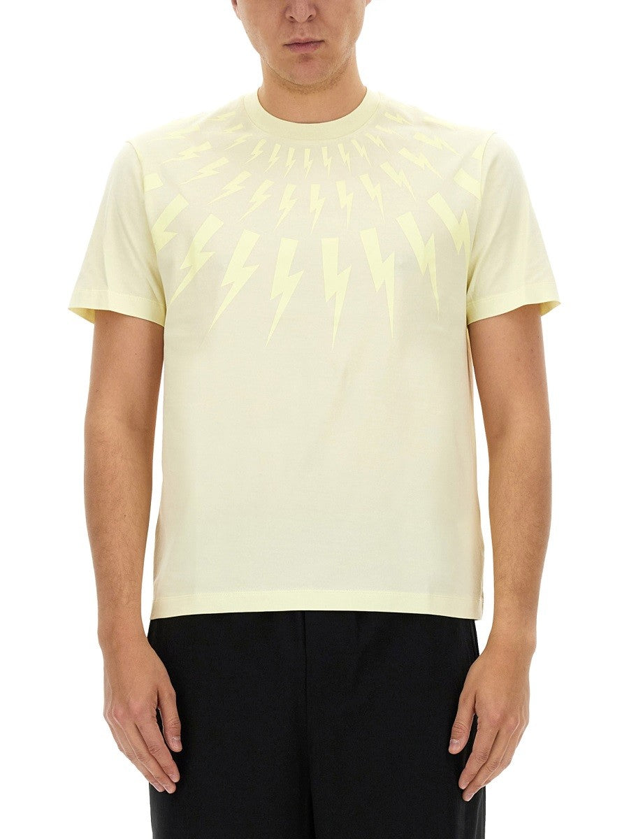 Neil Barrett "FAIRISLE THUNDERBOLT" T-SHIRT
