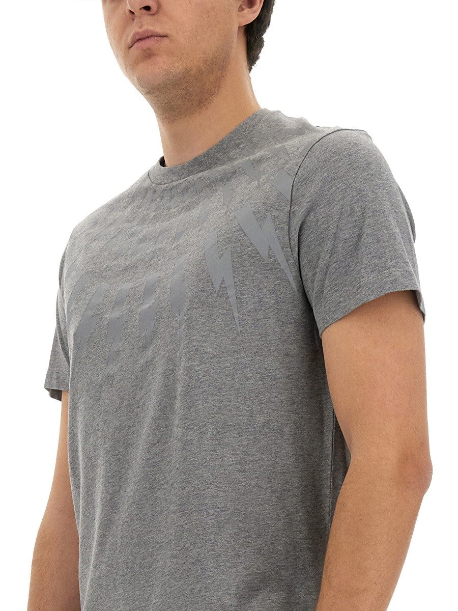 Neil Barrett "FAIRISLE THUNDERBOLT" T-SHIRT