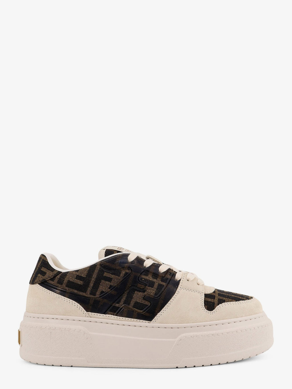 Fendi Match canvas and suede platform sneakers