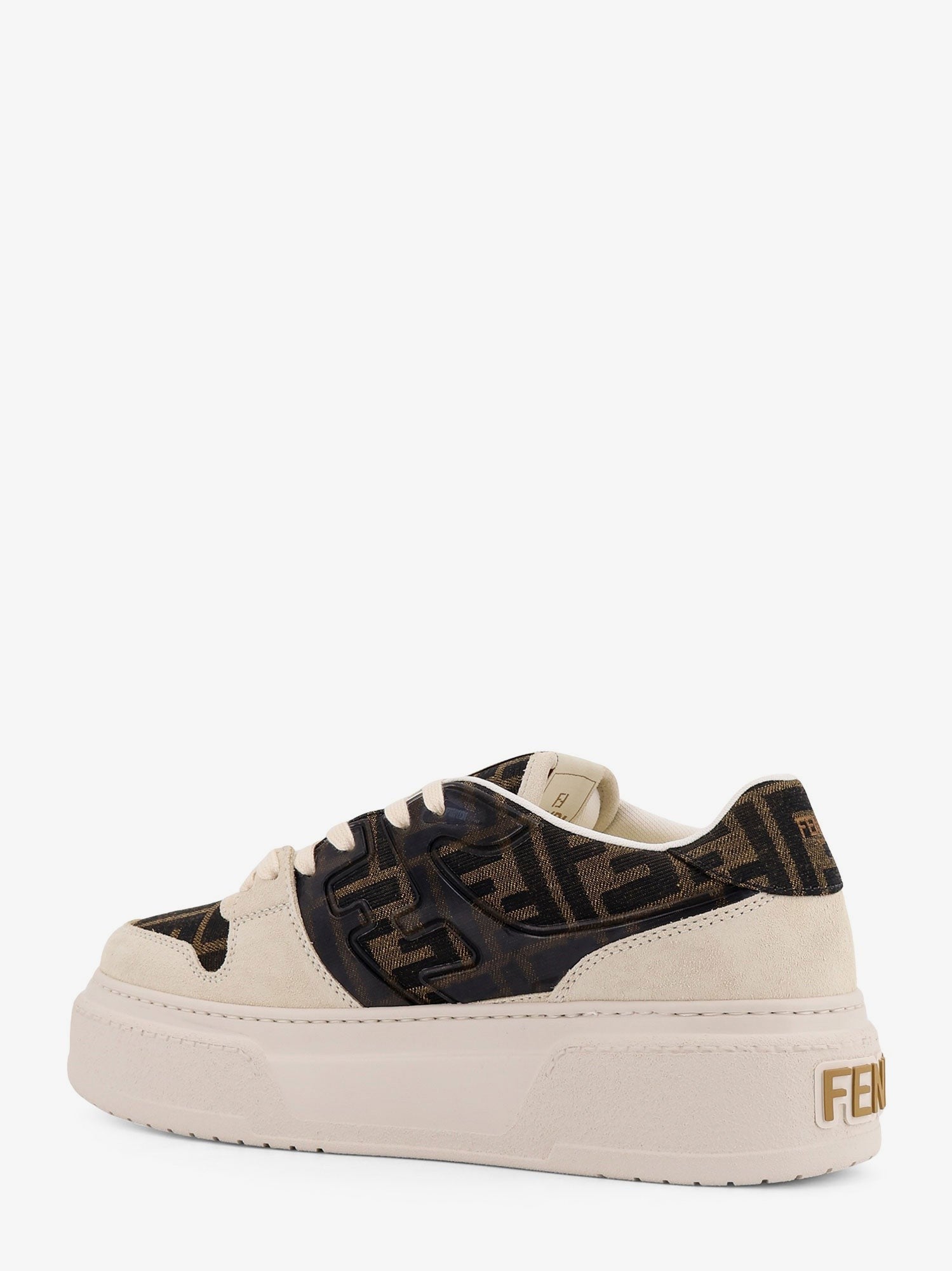 Fendi Match canvas and suede platform sneakers
