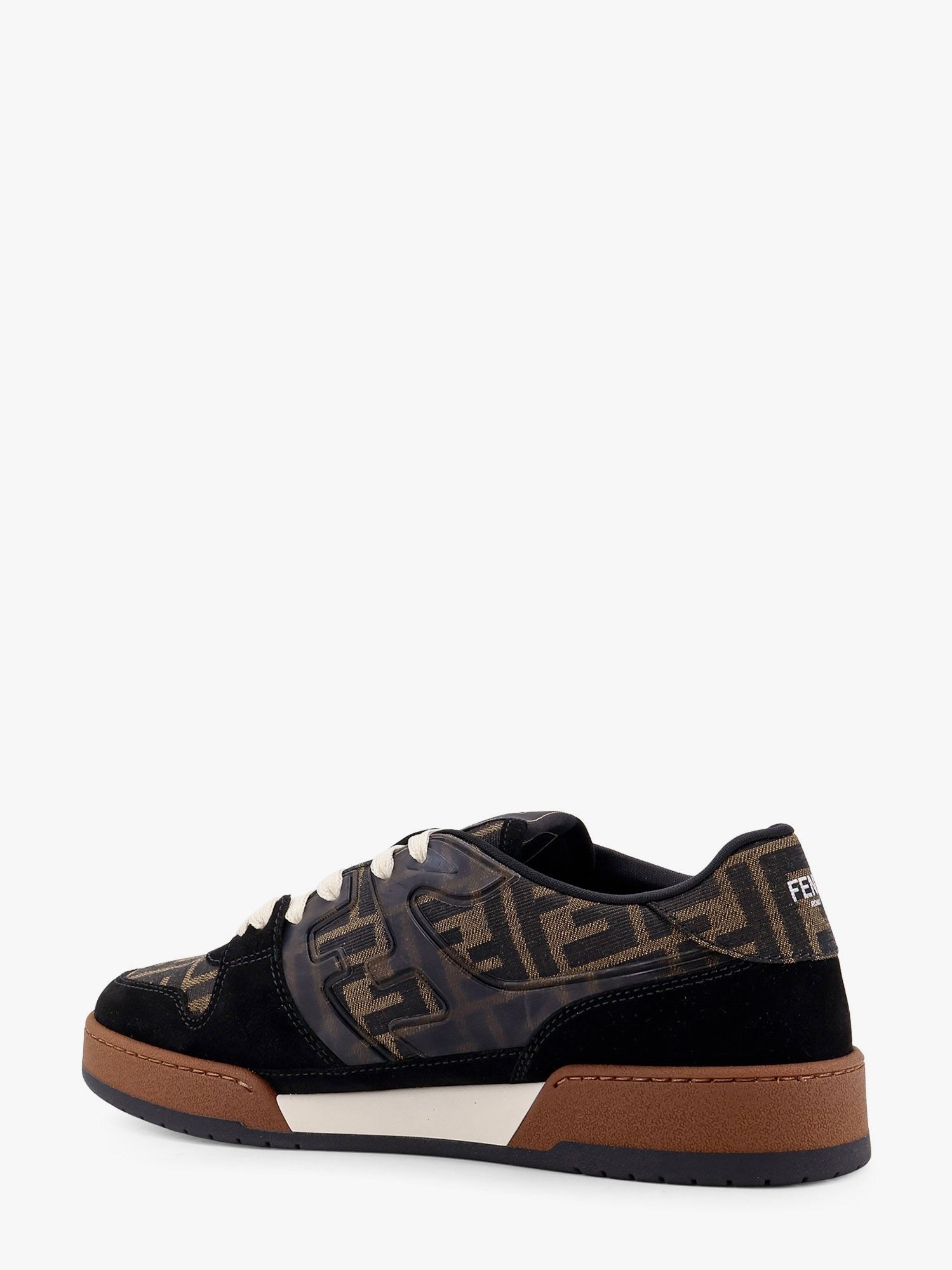 Fendi Match low-top FF jacquard fabric and suede sneakers