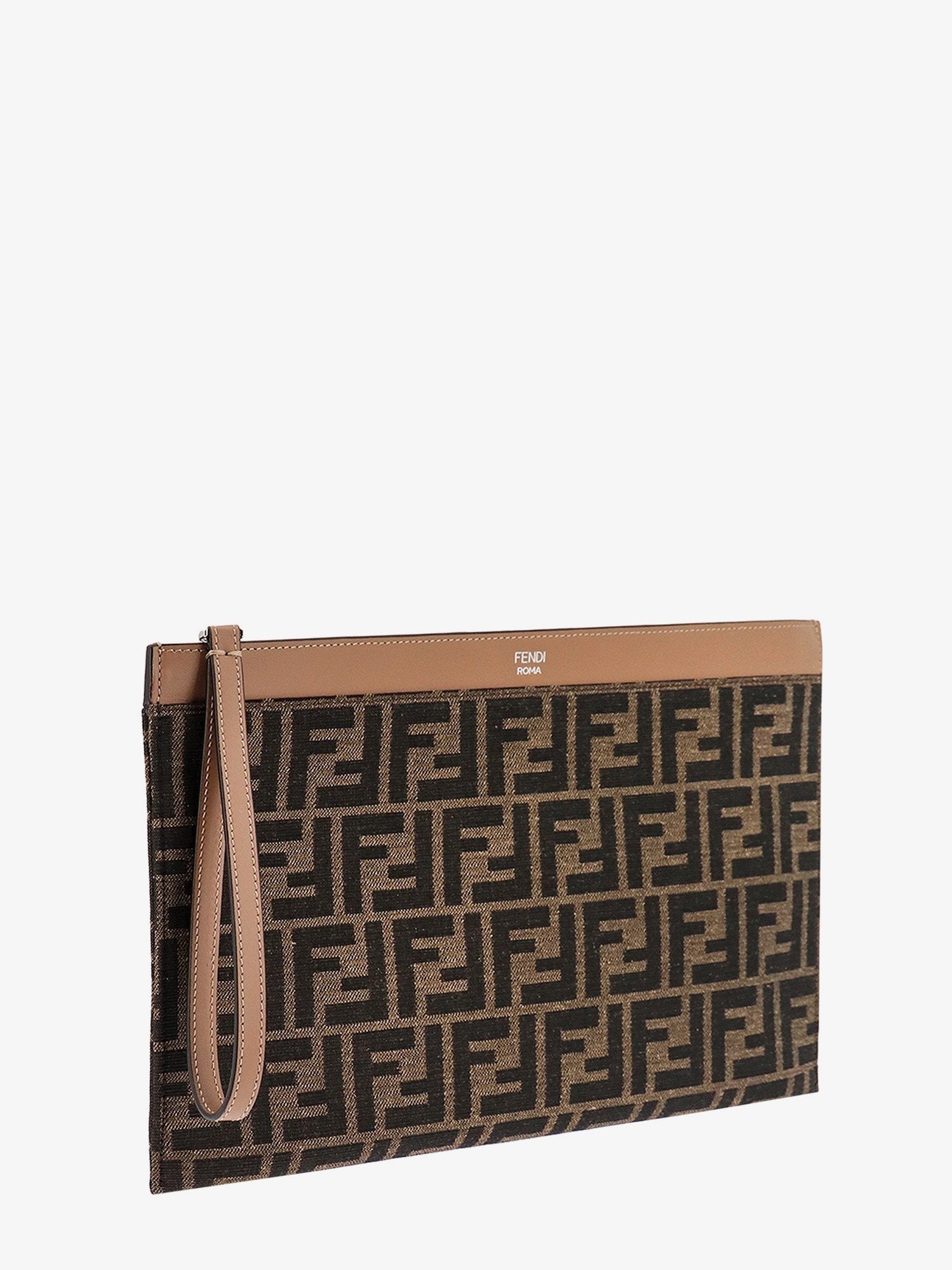 Fendi FF jacquard fabric clutch