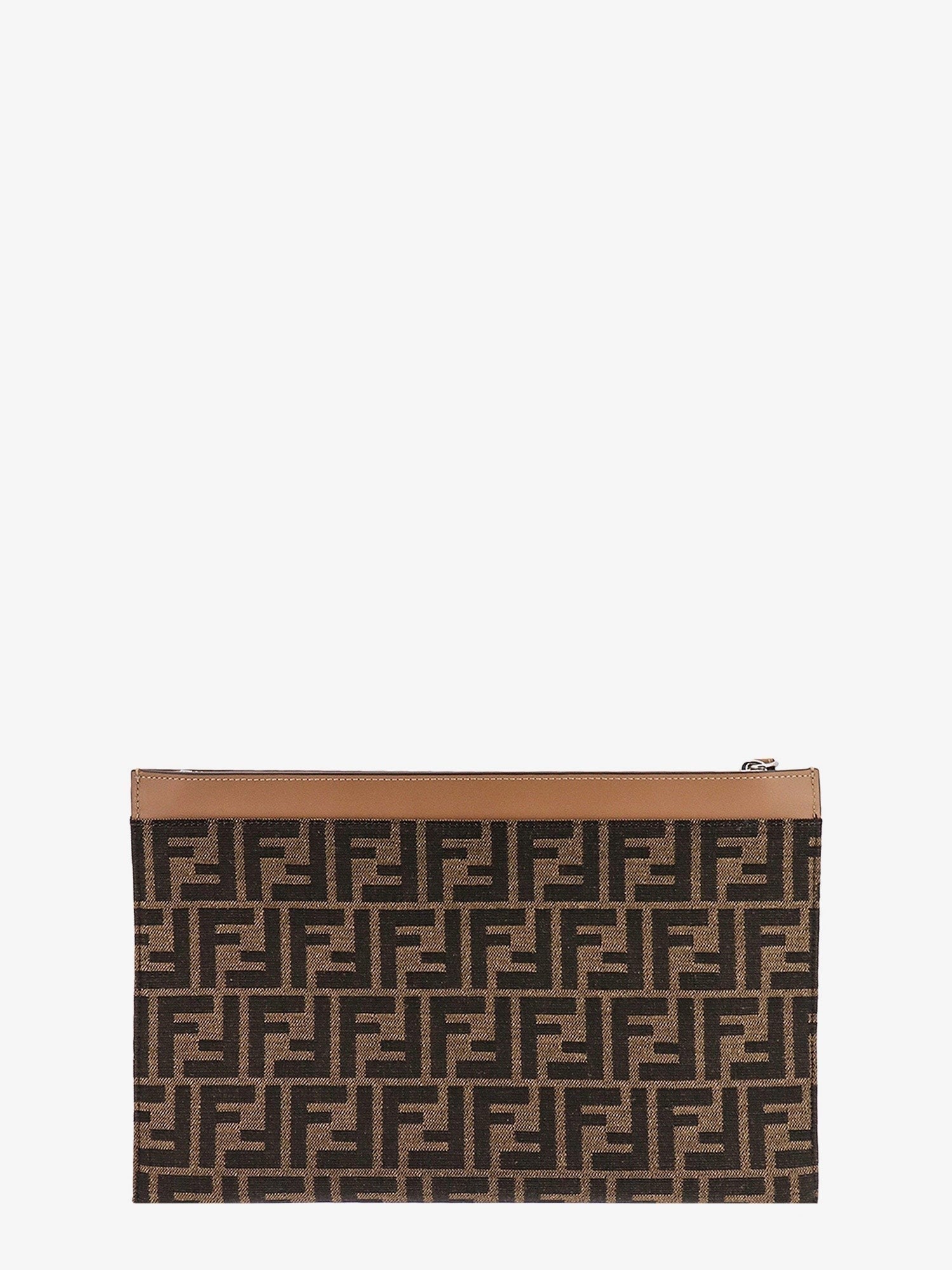 Fendi FF jacquard fabric clutch