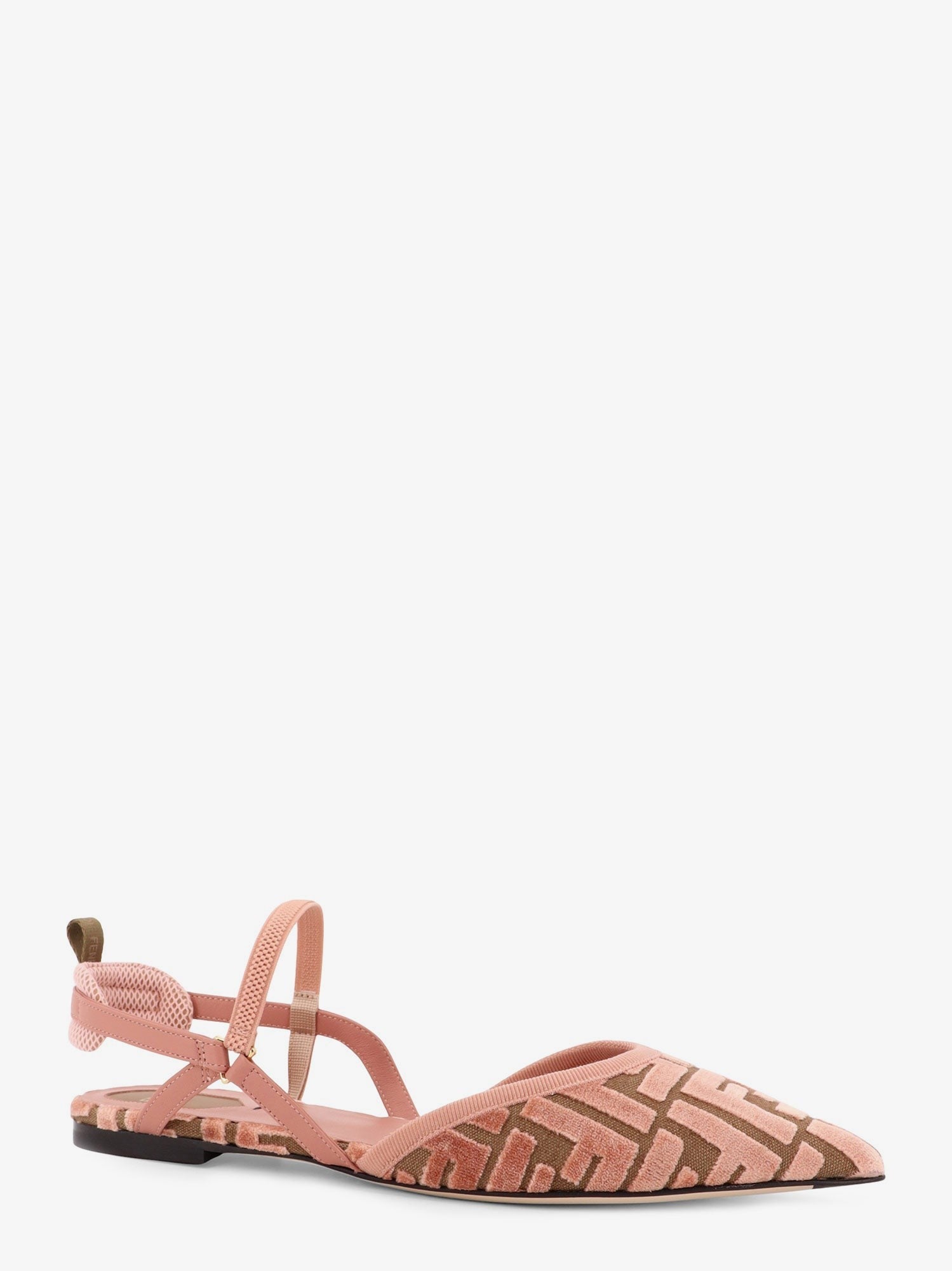 Fendi FF Jacquard Velvet Slingback Ballerinas