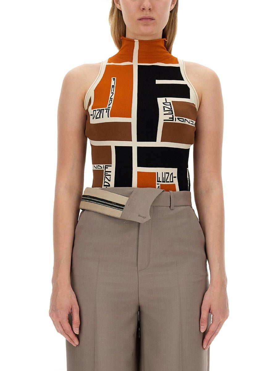 Fendi FF Top z wzorem puzzle