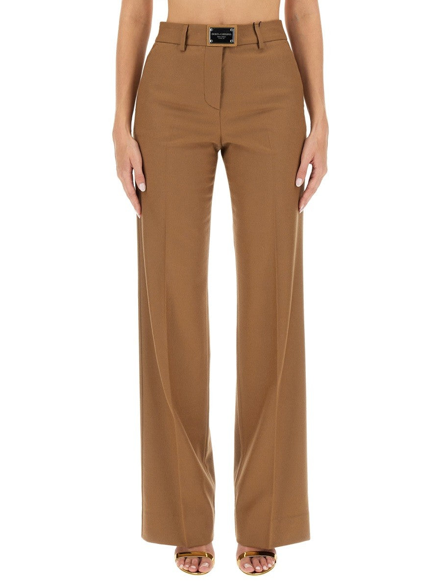 Dolce & Gabbana CALÇAS FLARE DE FLANELA
