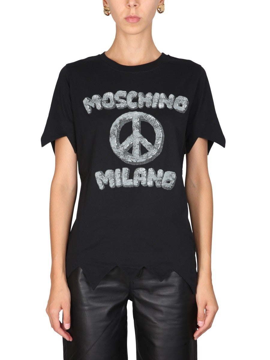 Moschino TRIČKO S POTLAČOU FLINSTONES