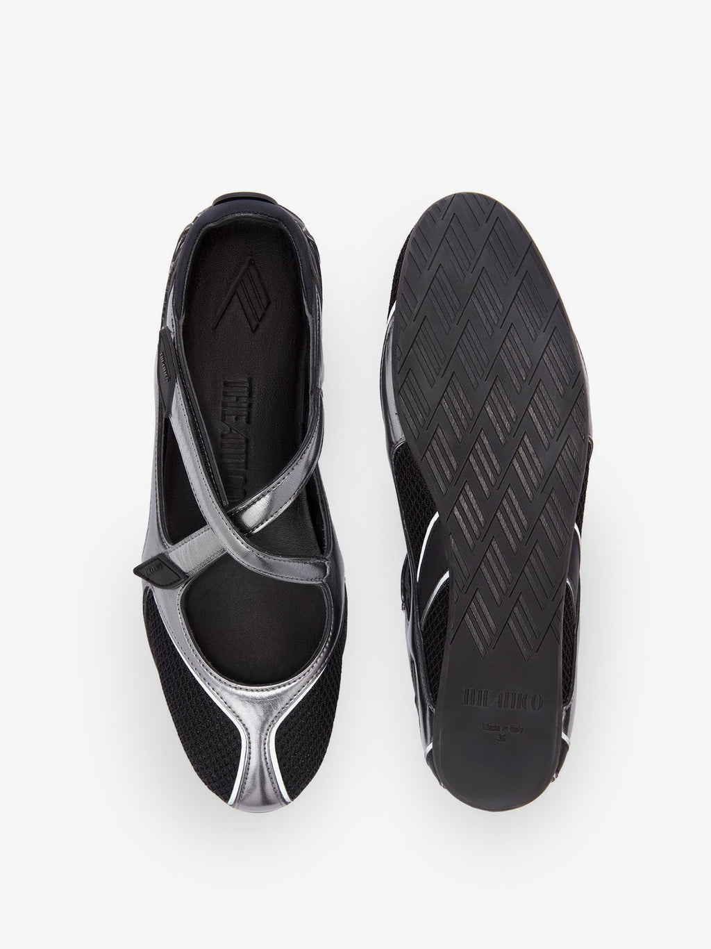 The Attico Floor 01 mesh and leather Ballerinas Flat
