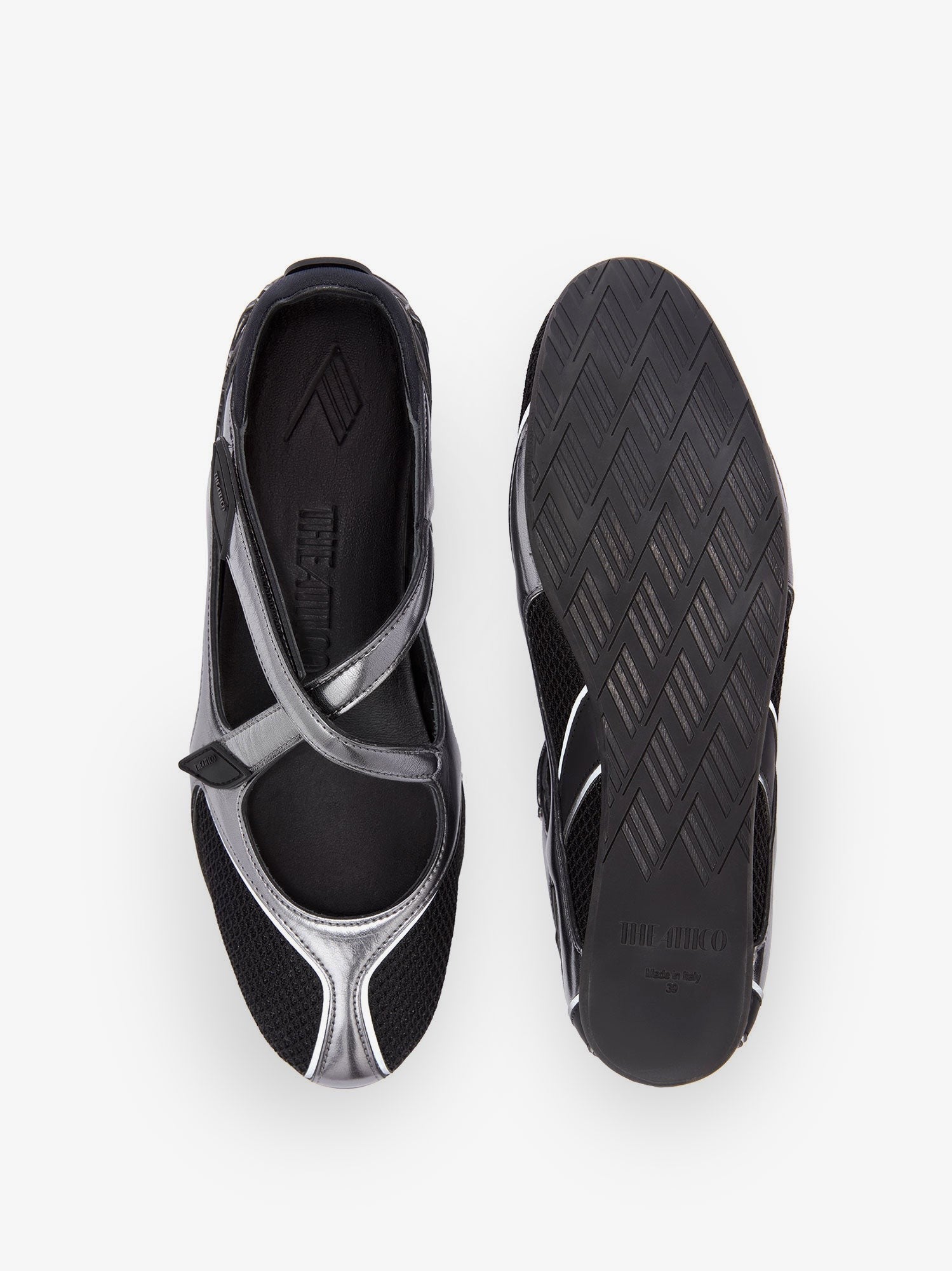 The Attico Floor 01 mesh and leather Ballerinas Flat