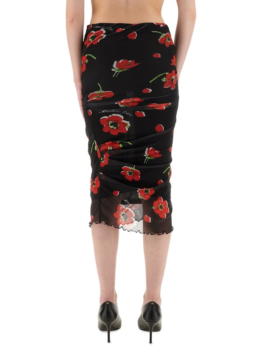 Moschino Jeans FLORAL MESH SKIRT