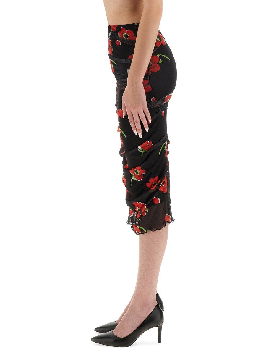 Moschino Jeans FLORAL MESH SKIRT