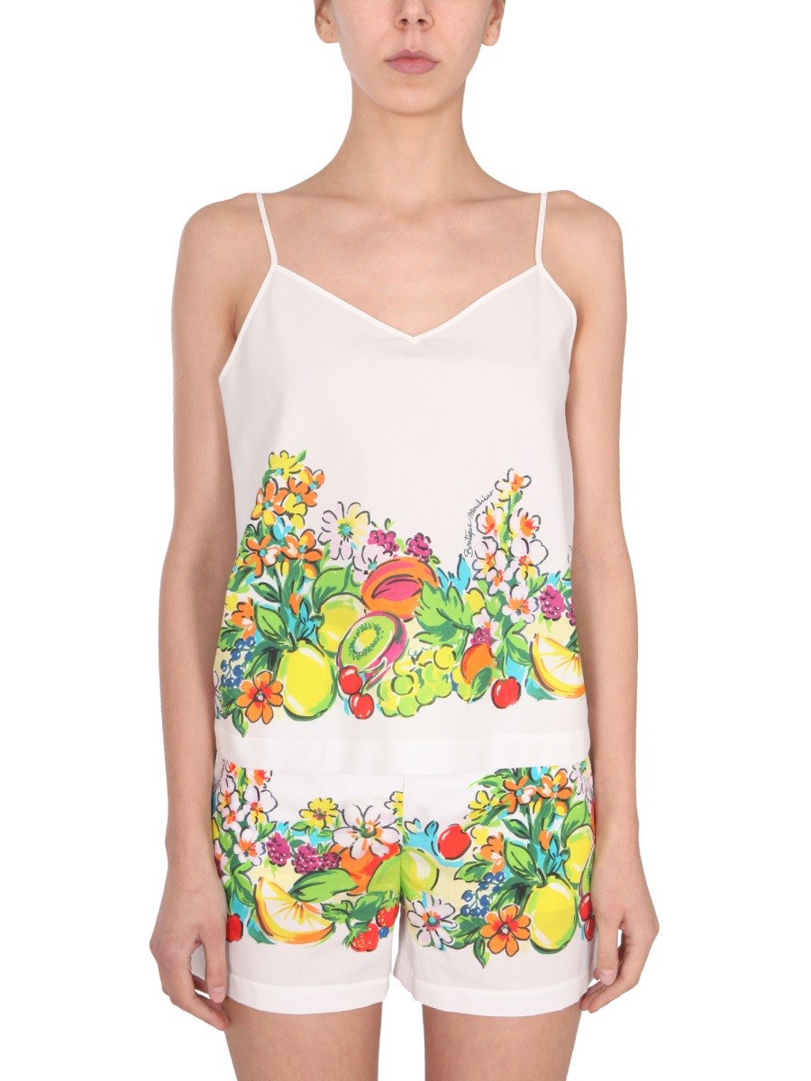 Boutique Moschino TOP MET BLOEMEN- EN FRUITPRINT