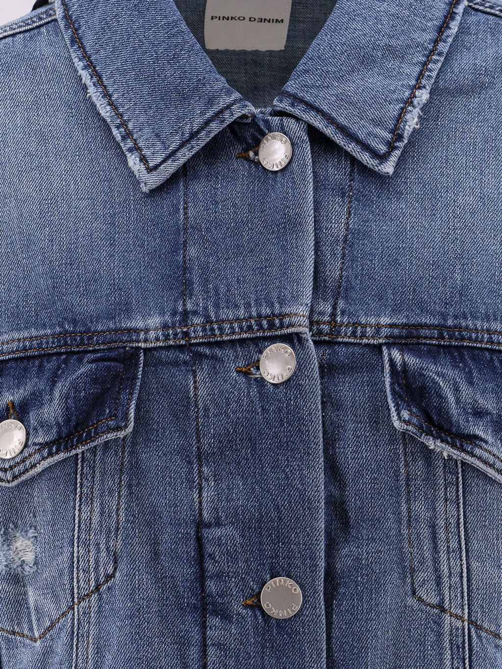 Pinko Gaborone crop fit denim jacket