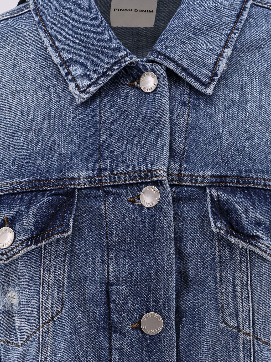 Pinko Gaborone crop fit denim jacket