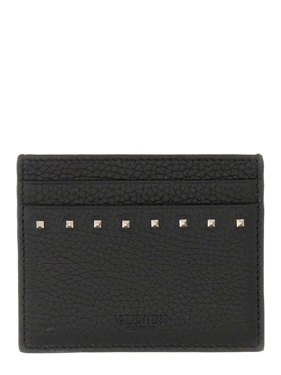 Valentino Garavani GARNET CALFSKIN "ROCKSTUD" CARD HOLDER