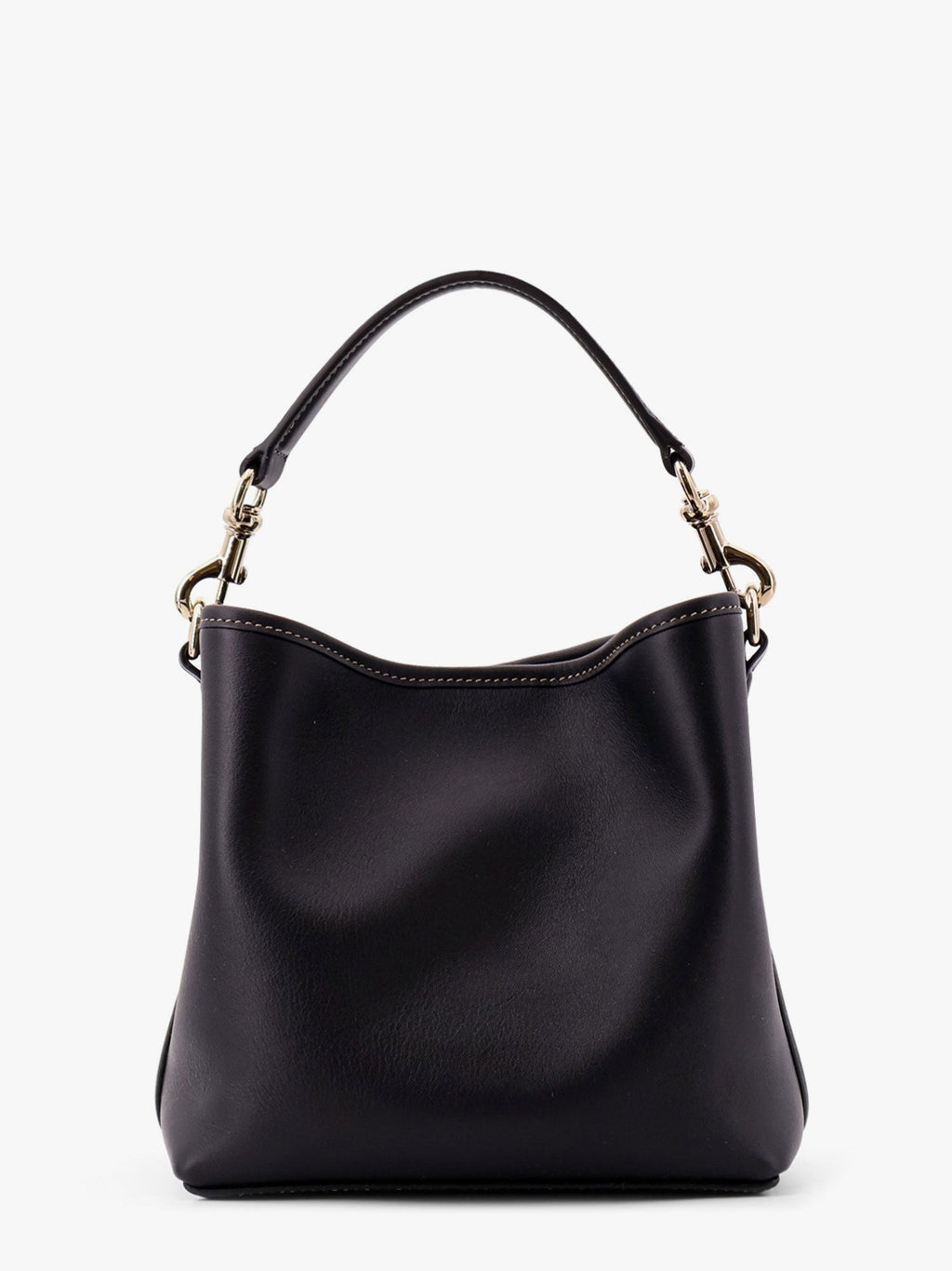 Gucci Gg emblem leather bucket bag with frontal logo