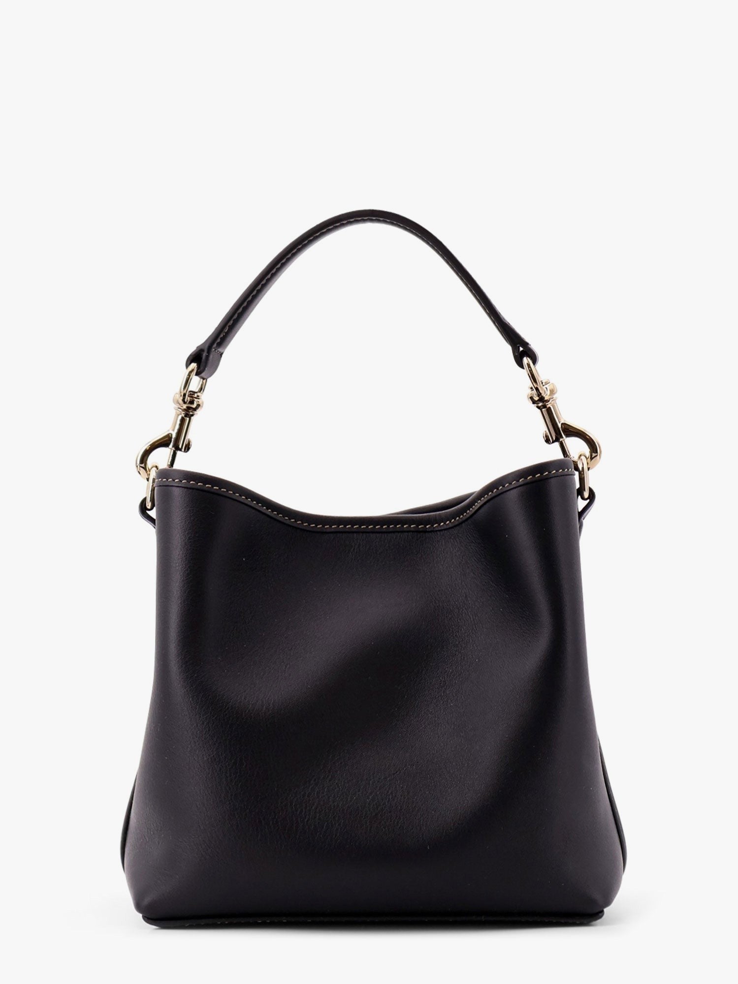 Gucci Gg emblem leather bucket bag with frontal logo