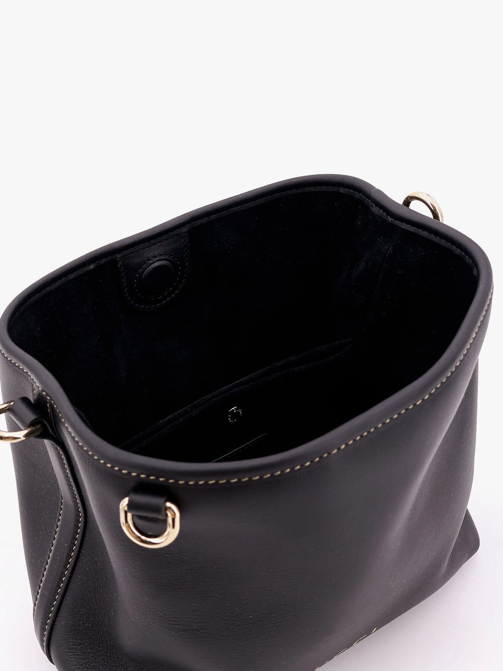 Gucci Gg emblem leather bucket bag with frontal logo