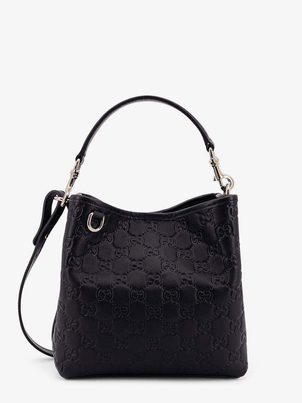 Gucci GG Emblem leather bucket bag